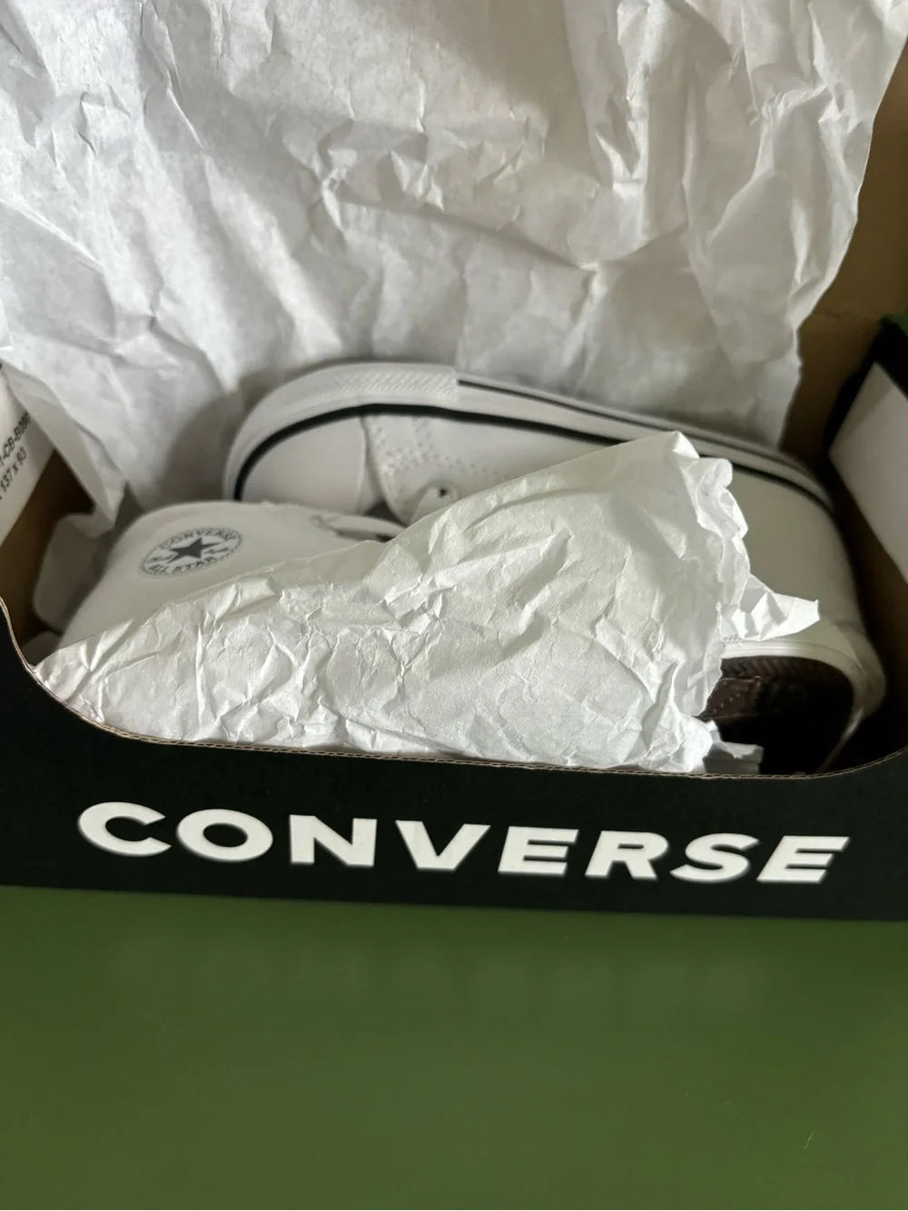 Converse Kids White High Top Sneakers with Black Trim
